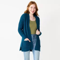 Juniors SO Open Stitch Chenille Cardigan -Cheap SO Store 5665445 Mystery Teal