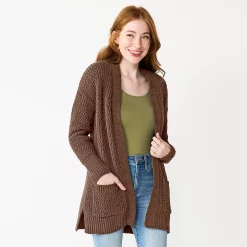 Juniors SO Open Stitch Chenille Cardigan -Cheap SO Store 5665445 Sybil Brown