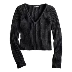 Juniors' SO® Zip-Front Cropped Cardigan -Cheap SO Store 5666465 ALT5