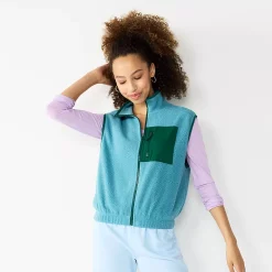 Juniors' SO® Sherpa Vest -Cheap SO Store 5675921 Sutton Blue