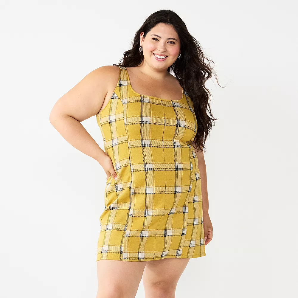 Juniors' Plus Size SO® Open Back Pinafore Mini Dress 1 Juniors' Plus Size SO® Open Back Pinafore Mini Dress