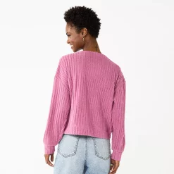 Juniors' SO® Cropped Button-Front Cardigan -Cheap SO Store 5685552 ALT