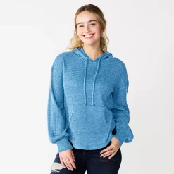 Juniors' SO® Balloon Sleeve Solid Hoodie -Cheap SO Store 5685563 Radley River