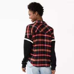 Juniors' SO® Fashion Flannel Shirt -Cheap SO Store 5697480 ALT