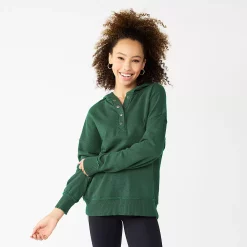 Juniors' SO® 1/4 Snap Hoodie 17 Juniors' SO® 1/4 Snap Hoodie -Cheap SO Store 5698035 Explorer Green