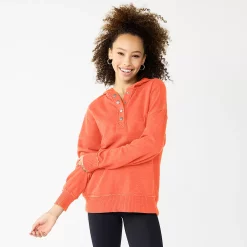 Juniors' SO® 1/4 Snap Hoodie 20 Juniors' SO® 1/4 Snap Hoodie -Cheap SO Store 5698035 Oak Orange