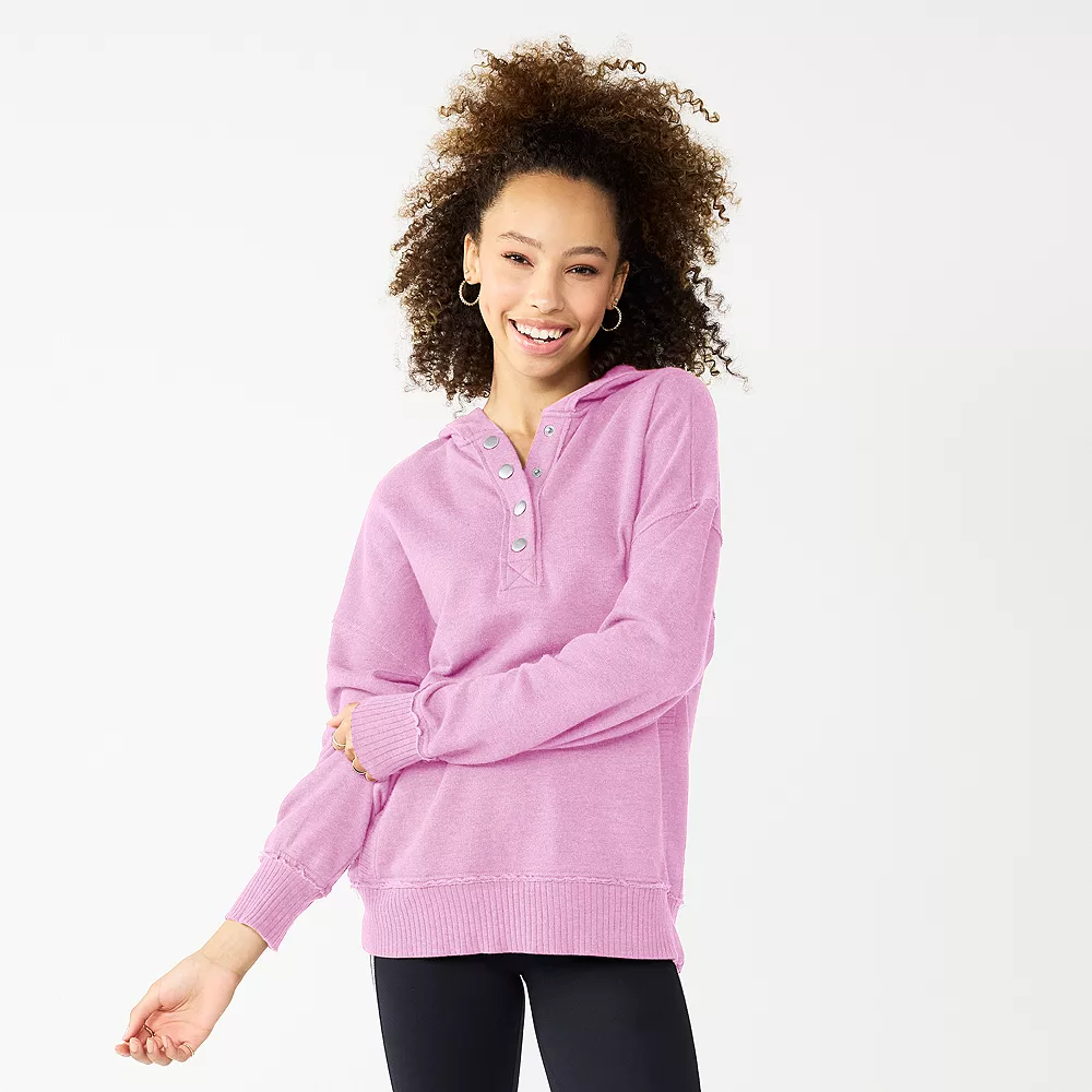 Juniors' SO® 1/4 Snap Hoodie 7 Juniors' SO® 1/4 Snap Hoodie - Image 7