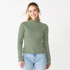 Juniors' SO® Cozy Mockneck Top -Cheap SO Store 5703731 Eren Jade
