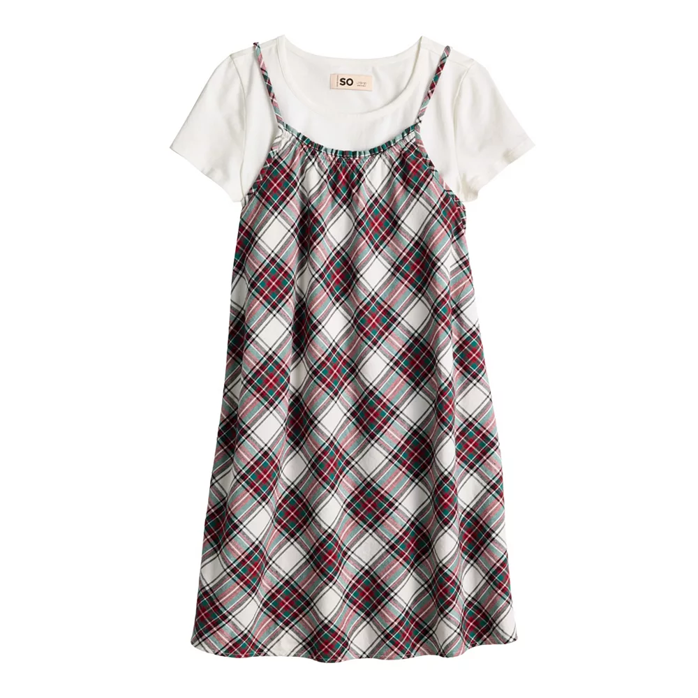 Girls 6-20 SO® Tank Dress & Tee Set in Regular & Plus Size 2 Girls 6-20 SO® Tank Dress & Tee Set in Regular & Plus Size - Image 2