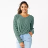 Juniors' SO® Ribbed Front Twist Top