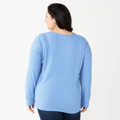 Juniors' Plus Size SO® Ribbed Front Twist Top -Cheap SO Store 5736379 ALT