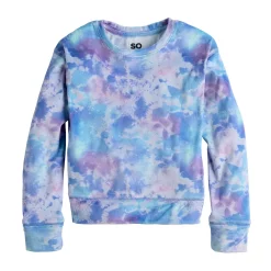 Girls 7-16 SO Cozy Velour Pullover Crewneck in Regular & Plus Size -Cheap SO Store 5748183 Mermaid Dye