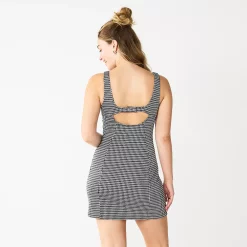 Juniors' SO® Open Back Mini Pinafore Print Dress -Cheap SO Store 6120152 ALT