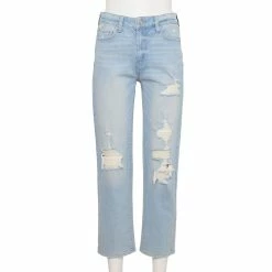 Juniors' SO® High-Rise Ankle Straight Jeans -Cheap SO Store 6142390 Acid Light