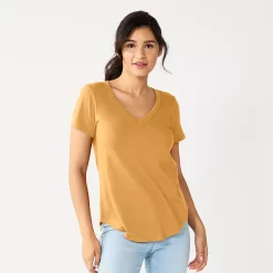 Juniors' SO® Favorite V-Neck Short Sleeve Tee -Cheap SO Store 6142412 Light Bronze
